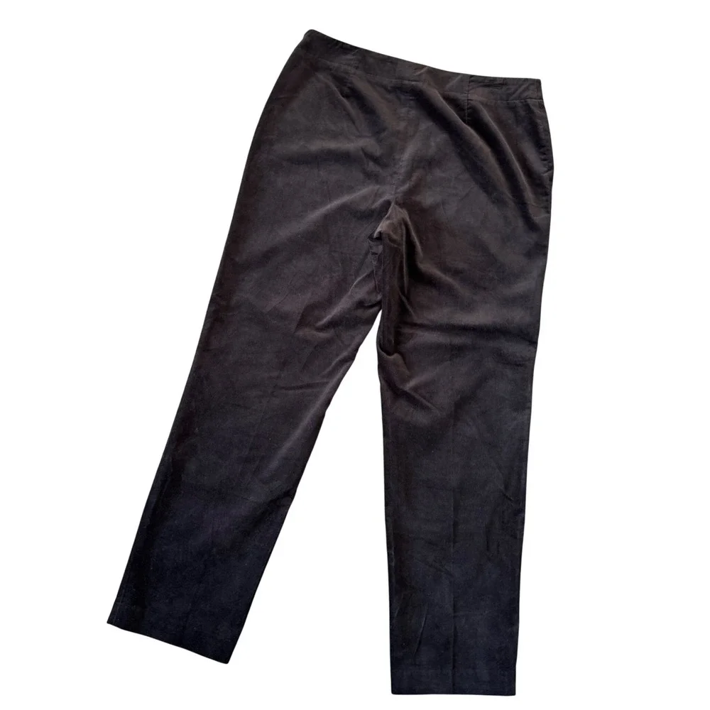 Talbots 12 Brown Velvet Slim Pants Side Zip Quiet Luxury Chic Old‎ Money Classic